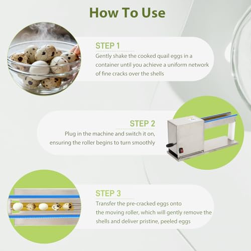 StarEEl Automatic Quail Egg Peeler 28W Stainless Steel 110V Kitchen Tool