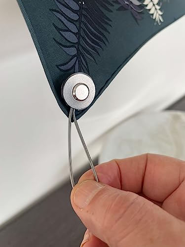 Stainless Steel Hanging System for Scarves & Artwork with Magnetic Hooks - Brushed Finish