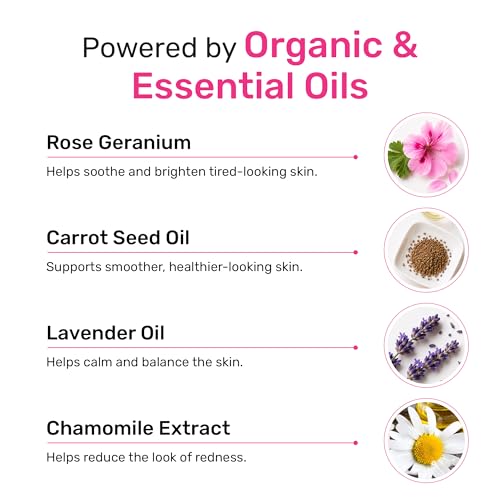 Rose Geranium Facial Moisturizer for Dry Skin - Vegan, Organic, 2 oz