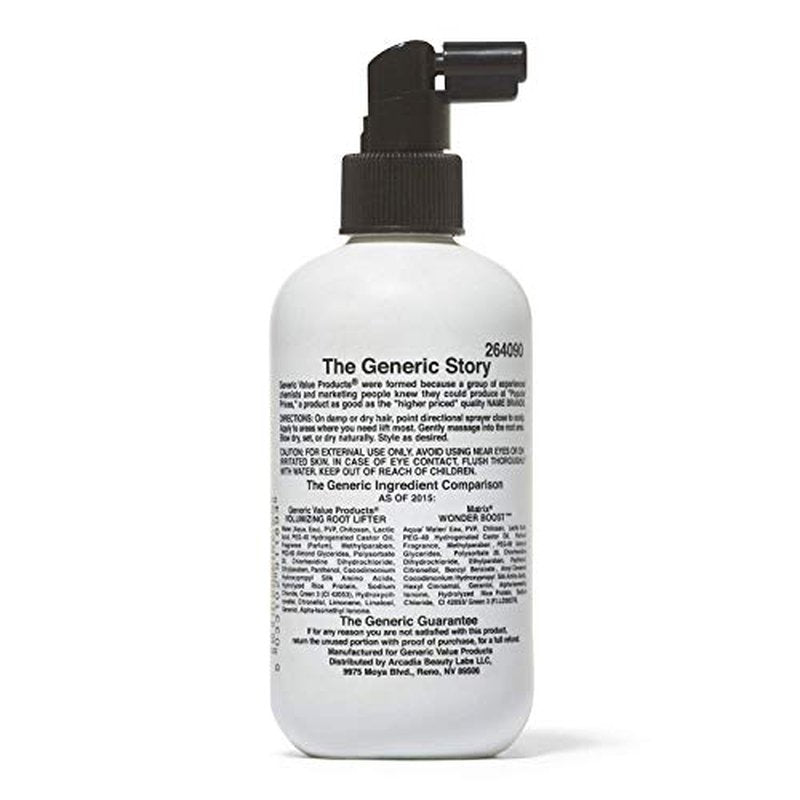 Generic Value Products Volumizing Root Lifter, For All Hair Types, Weightless, HumidityResistant, Adds Body, Medium to Firm Control, 8.5 Oz