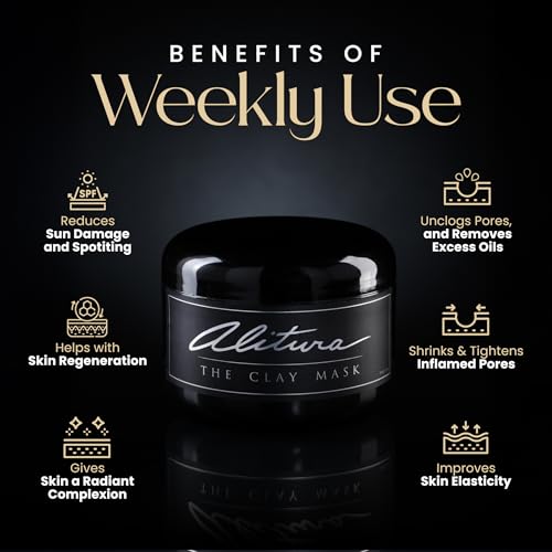 Alitura Clay Face Mask - Exfoliating Pore Cleansing & Anti-Aging, 7.1 Ounce (Pack of 1)