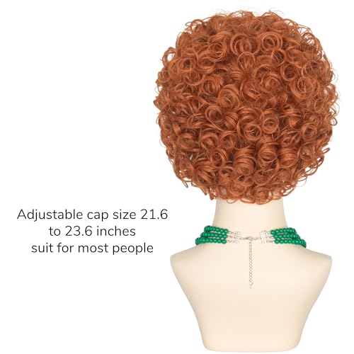 Green Jewelry Set with Glasses for Women Short Curly Red Brown Wig - Variation of THIS listing
