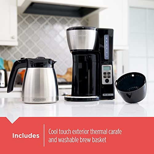 Thermal Programmable Coffee Maker with Brew Strength & Vortex Technology - Black/Steel, CM2046S