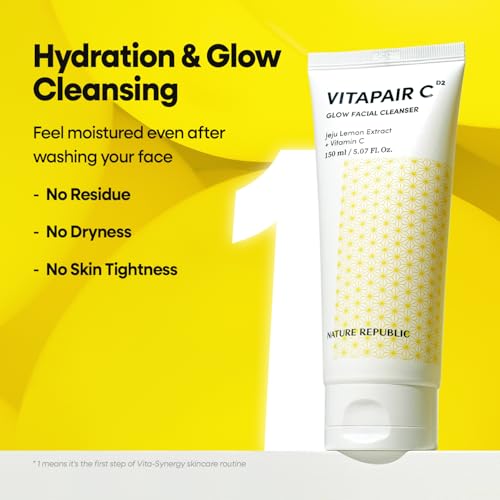 Citrus Vitamin C Glow Facial Cleanser 2 Pack - Green Lemon Extract, Gentle Foaming, 150ml