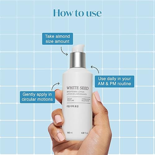 White Seed Brightening Lotion with Niacinamide 4.9 Fl Oz - Moisturizer for Dark Spots & Dull Skin