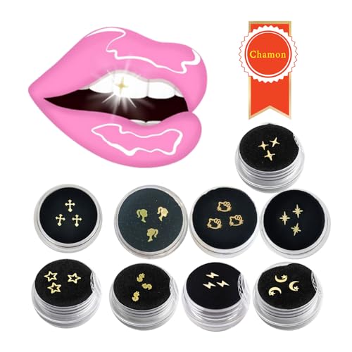 Chamon 27Pcs Tooth Gems Set - Gold Plated Teeth Jewelry for Special Occasions