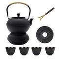 YJX 1200ml Cast Iron Teapot Set with Warmer - Japanese Stovetop Tea Kettle & Cups, Model 1