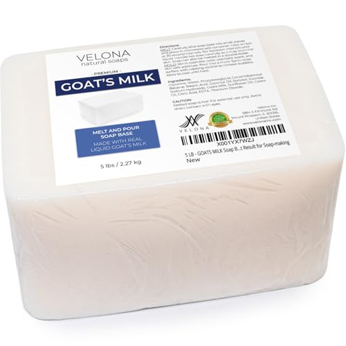 Velona Goat Milk Soap Base 80 Ounce - Melt & Pour, SLS/SLES Free, Moisturizing