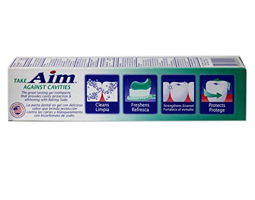 Aim Fresh Mint Gel Toothpaste 6 oz Tube - Cavity Protection & Whitening