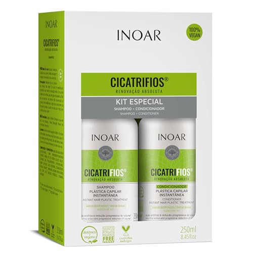 Inoar Cicatrifios Shampoo & Conditioner Renewal Haircare Duo with RejuComplex3 & Argan Oil, 250ml Each