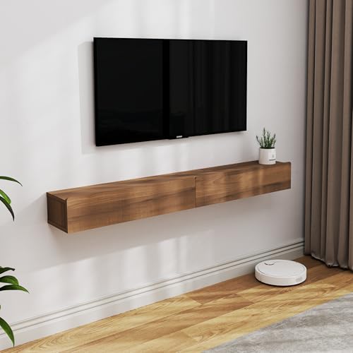 Wall Mounted Console Table 47.24 Inch Solid Wood Narrow Entryway Shelf Walnut