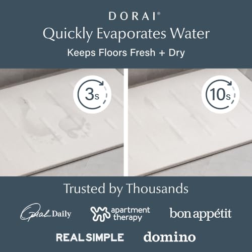 Dorai Stone Bath Mat Rain Sandstone 23.6"x15.4" - Non-Slip Fast-Drying Bathroom Floor Mat - 1 Pack