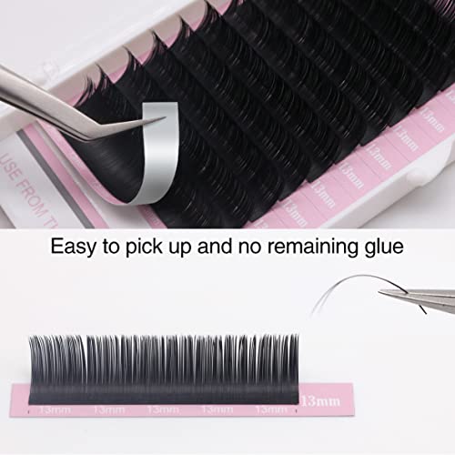 Cashmere Ellipse Flat Lashes Split Tip Eyelash Extensions Natural Matte Soft Lightweight Classic Lash Extensions Professional Salon Use(0.15,D,8-15mm,Caramel)
