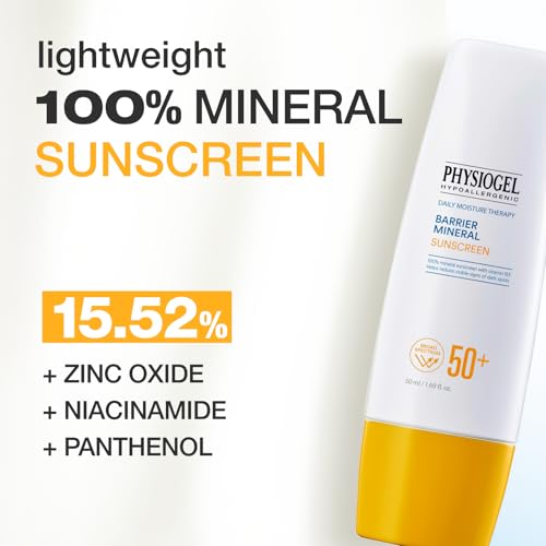 Physiogel Lightweight Moisture SPF 50+ Sunscreen 1.69 Fl Oz - Broad Spectrum Sensitive Water-Resistant Korean Skin Care