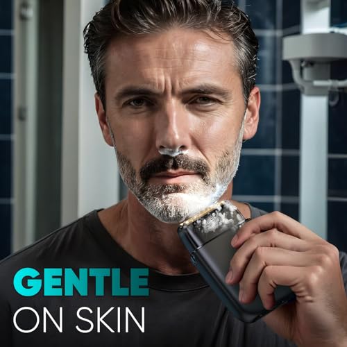 Electric Razor for Men Face, Electric Shavers for Men, Cordless Portable Rechargeable Waterproof Foil Shavers with LED Display, Three Speeds, Travel Lock for Face and Beard Trimmer (Black)