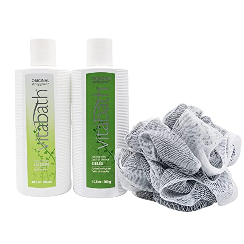 Patchouli Scent Vitabath Spring Green Body Care Set with Shower Gel Lotion & Pouf - Unisex