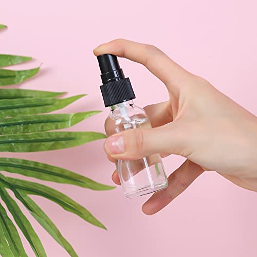 Clear Glass Spray Bottle 2oz Pack of 24 with Fine Mist Sprayer - Essential Oils, Beauty & Travel