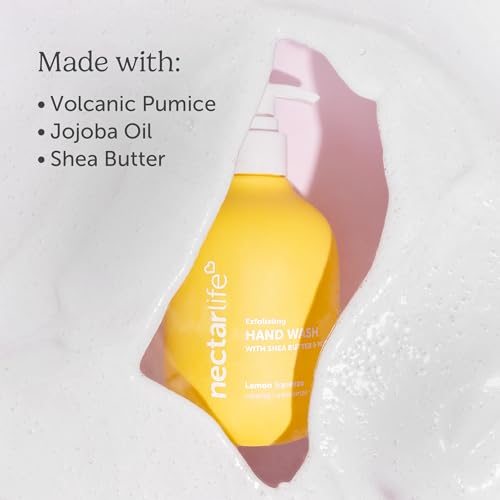 Lemon Squeeze Exfoliating Hand Wash with Shea Butter & Volcanic Pumice - Vegan, Rejuvenating, Hand Scrub - Nectar Life