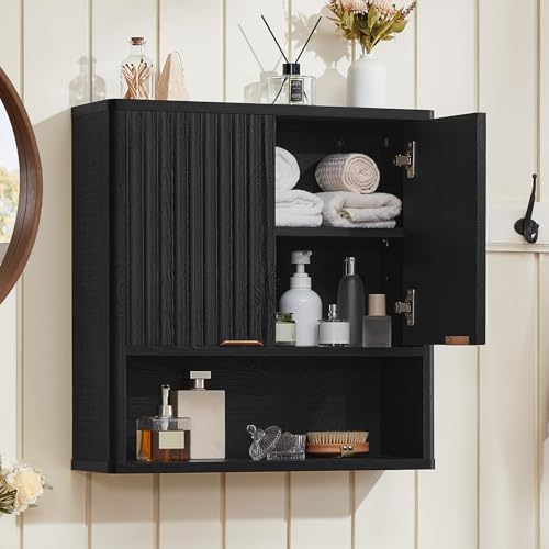 LEYAOYAO Modern Fluted Bathroom Wall Cabinet, Wall-Mounted Medicine