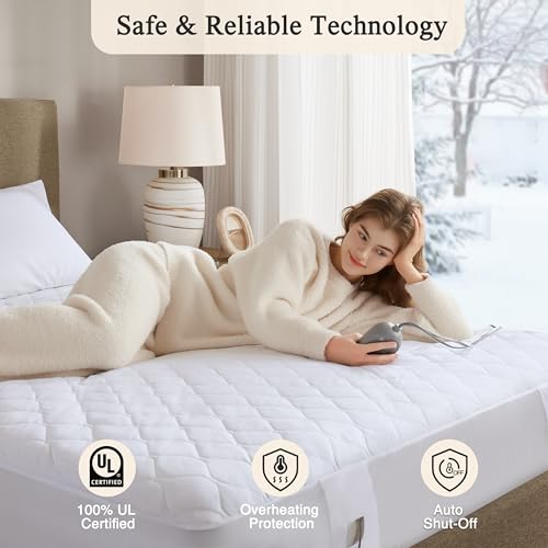 Beautyrest King Heated Mattress Pad with Secure Comfort Technology, 5-Heat Settings