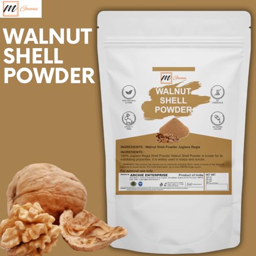 100% Natural Walnut Shell Powder (Mesh Size 40-60) for Gentle Skin Exfoliation, Scrubs, and Face Masks 0.5 LBS / 227 GMS