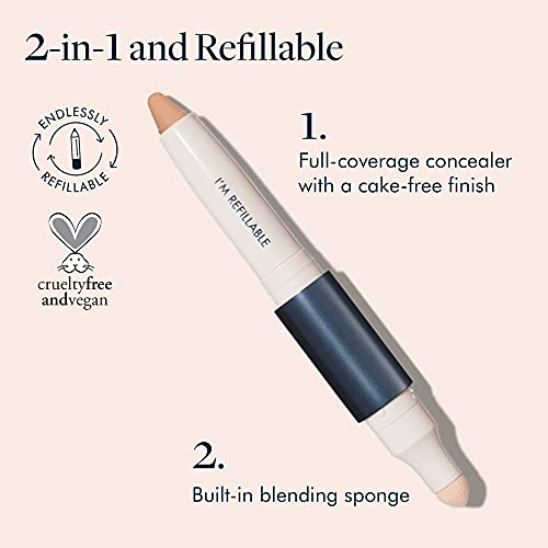 Refillable Concealer Crayon with Built-In Blending Sponge - Bisque
