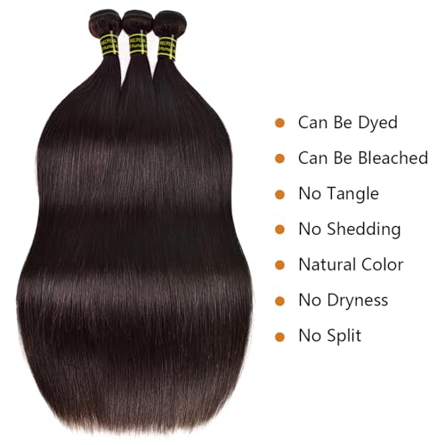 24-28 Inch Human Hair Bundles - Straight Virgin Hair 3 Bundles