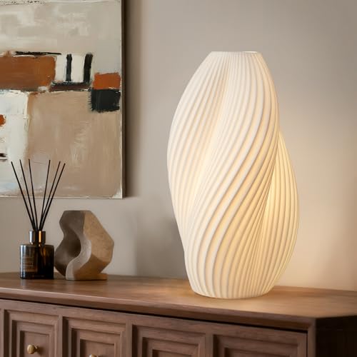 RONDURE Calypso Ceramic Table Lamp - Handcrafted Decorative Bedside Light