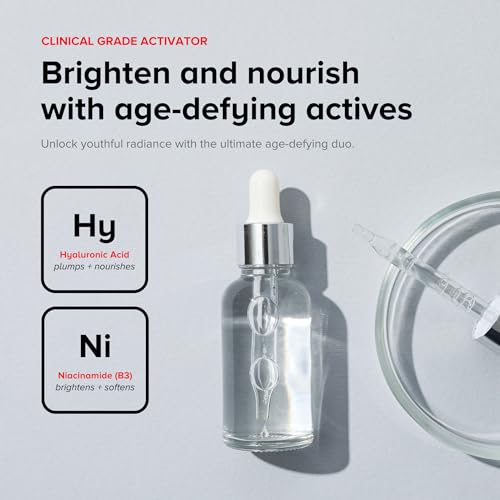 Age-Defying Microcurrent Conductive Gel with Hyaluronic Acid & Niacinamide (Vitamine B3), 8.45 fl oz - Long-Lasting, Non-Greasy, Hypoallergenic - 1 Bottle + Applicator, 8.45 fl oz / 250mL