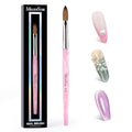 Kolinsky Acrylic Nail Brush - Pink Glitter Handle, Size 10 - Professional Manicure Tool