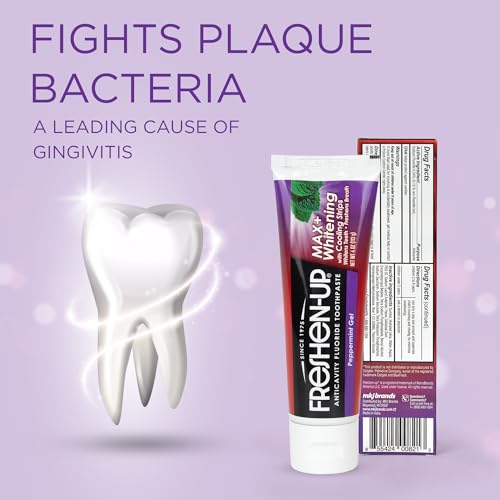 Whitening Toothpaste with Fluoride & Cooling Strips - Peppermint Gel, 4 Pack