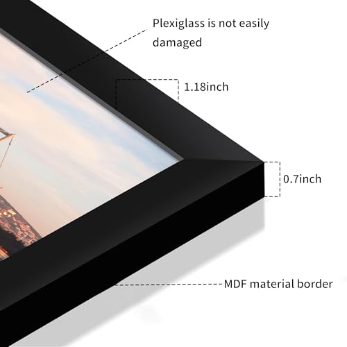YESKAY 24x36 Black Picture Frame Set of 3 - Wall Display for Photos & Posters