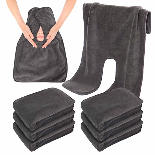 Spa Facial Towels Microfiber 15x23.5 Inch U-Shape Split Design - Soft & Absorbent