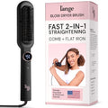 Digital Comb Hair Straightener Brush - Black - 2-in-1 Ionic Styling Tool