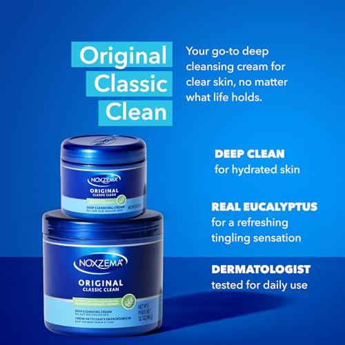 Noxzema Deep Cleansing Cream Bundle - Eucalyptus 7 Ounce Pack of 4 + Travel Size