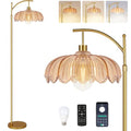 QIYIZM Floor Lamp - 65-69in Height, Dimmable Brass Tall Lamp with Remote (Variant: Floor Lamp--2), Mid Century Modern