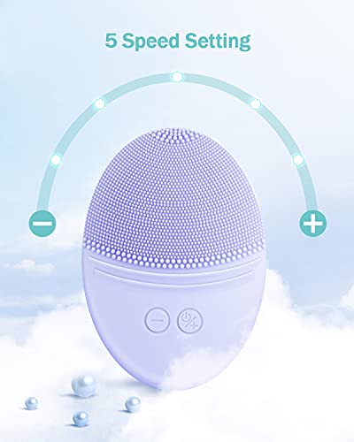 EZBASICS Silicone Facial Cleansing Brush Violet Waterproof Skin Care Tool
