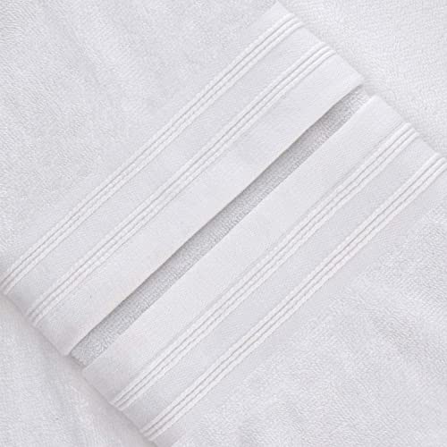 CRAFTSWORTH Cotton Washcloths Set (12x12 Inches,Pack of 12) -650 GSM 100% Ring Spun Cotton - Premium Quality Highly Absorbent and Soft Feel Face Cloth Fingertip Towels - White