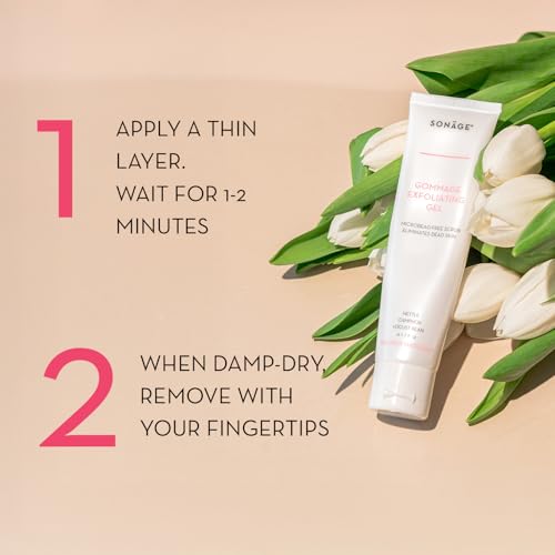 Sonage Gommage Exfoliating Gel | Gentle Face Scrub For All Skin Types | Non-Abrasive Dead Skin Cell Exfoliation