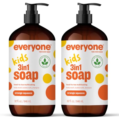 Everyone 3-in-1 Kids Body Wash Bubble Bath & Shampoo Orange 32oz Pack of 2