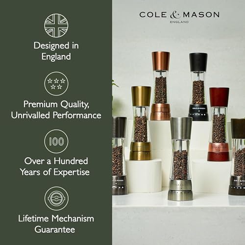 Matte Black Salt & Pepper Mill Set - Derwent Mill 7.5 Inch Gift Spice Grinder with Adjustable Coarseness
