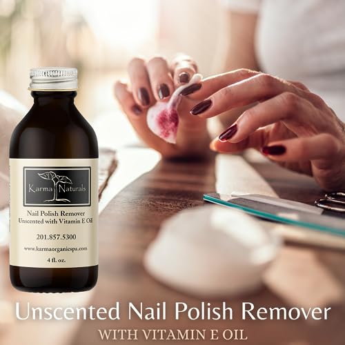 Karma Organic Unscented Nail Polish Remover 4 Fl Oz (3 Pack) - Non-Toxic, Vegan, Acetone-Free, Nails Strengthener