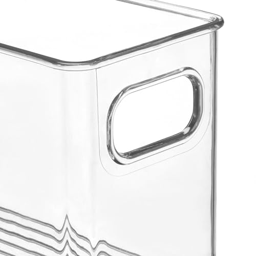 mDesign Plastic Kitchen Organizer Bin 16 x 3.75 x 5 Inches - Clear 8 Pack for Pantry & Cabinet Storage