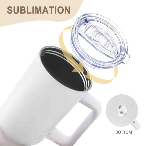 40oz Stainless Steel Sublimation Tumblers with Handle - Bulk Blank Coffee Cups