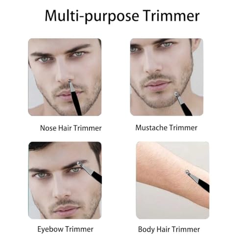 Liangery Manual Nose Hair Trimmer for Men Women- Stainless Steel Precision Blades, Leather Case, Tweezers Style Nasal Cutter, Eyebrow, Ear & Facial Grooming Tool (Tarnish)