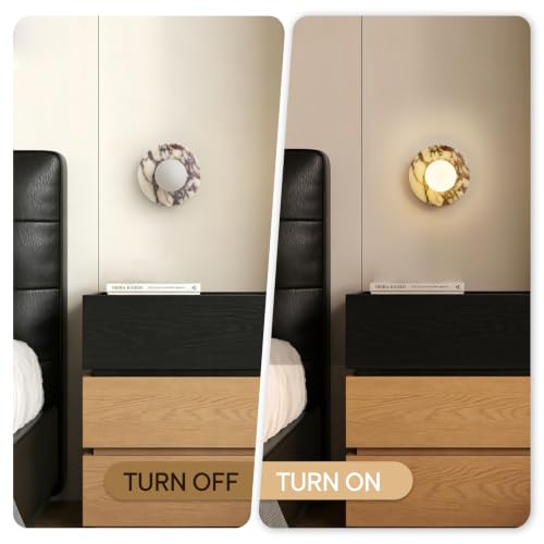 7.9 Inch Natural Marble Wall Sconce - 1-Light Modern Alabaster Lamp - Variation of THIS listing
