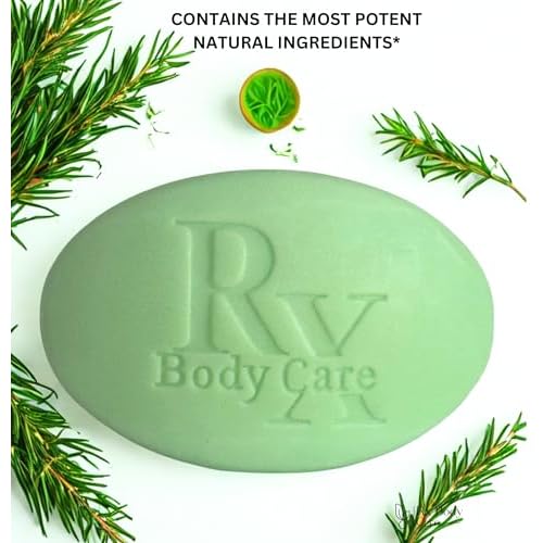 Tea Tree Oil Soap Bar For Face & Body 4.0 oz - Antifungal Antiseptic Cleanser Against Odor, Fungus, Acne, Rash, Ringworm - Infused With Pure Essential Oils For Cleansing & Refreshing