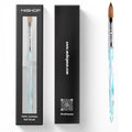 M ProK 100% Kolinsky Acrylic Nail Brush ? Professional Nail Brush for Acrylic Application with Crystal Blue Handle ? Handcrafted Salon Quality Tool (Size #14)