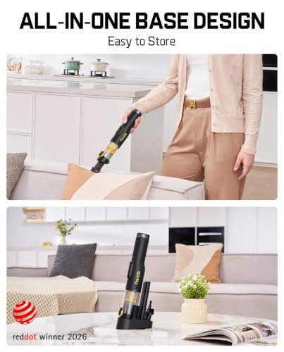 Handheld Cordless Vacuum Cleaner with Crevice Nozzle & LED Display