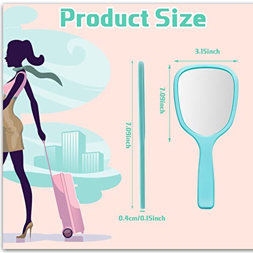 36Pcs Small Handheld Mirrors with Handle - 6 Bright Colors for Makeup & Travel - Vinsot